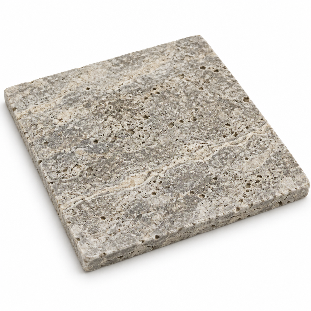 Silver Travertine Tile 12x12, Tumbled