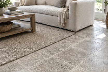 Silver Travertine Tile 12x12, Tumbled