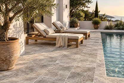 Silver Travertine Tile 12x12, Tumbled