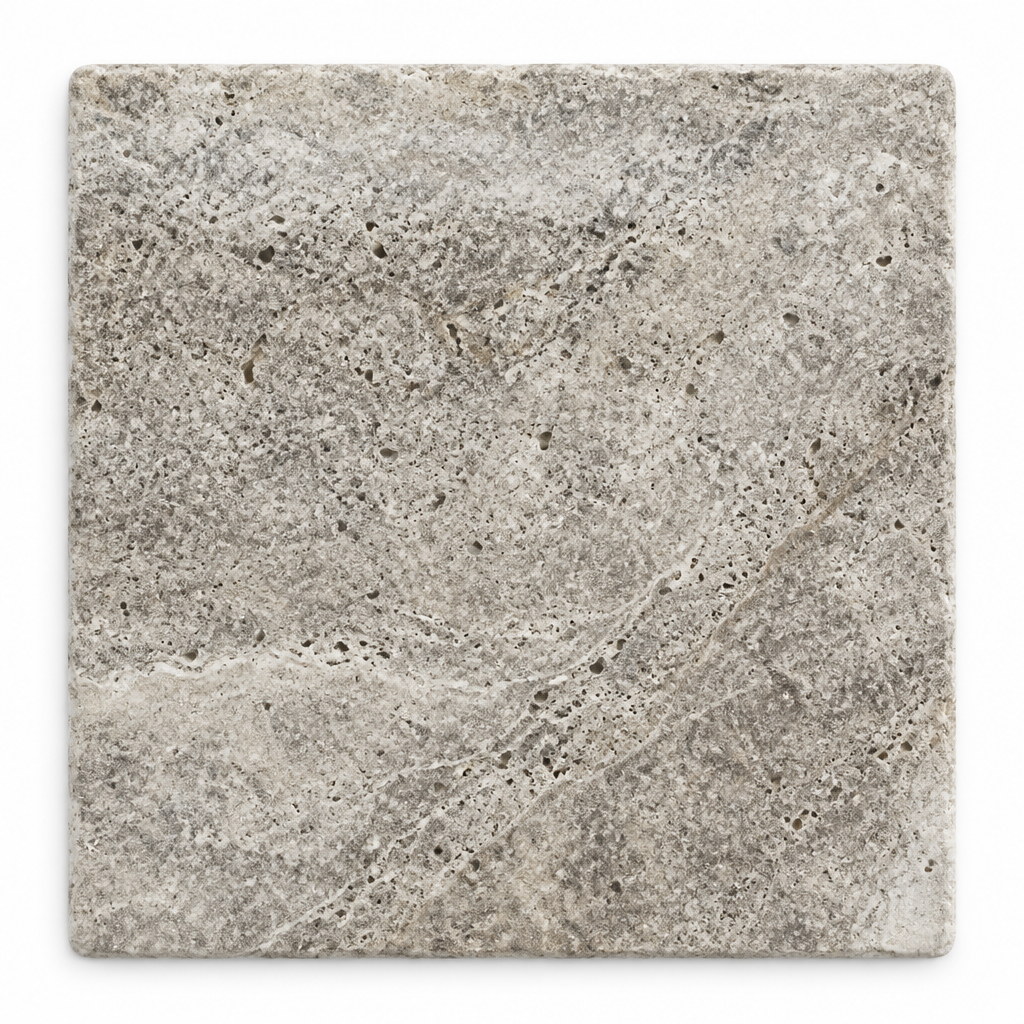 Silver Travertine Tile 12x12, Tumbled
