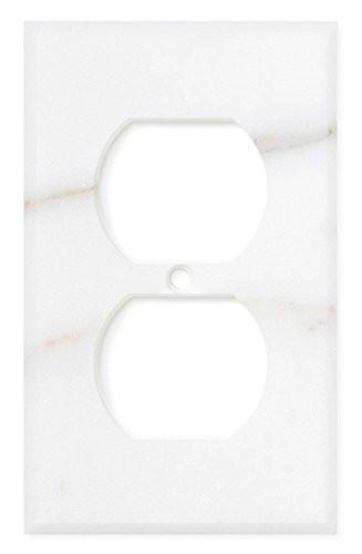Tilefornia Calacatta Gold Marble Single Duplex Switch Plate - Tilefornia