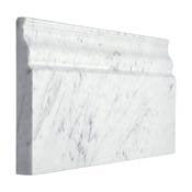 Carrara (Carrera) Bianco Honed 12" Skirting Baseboard Molding - Tilefornia