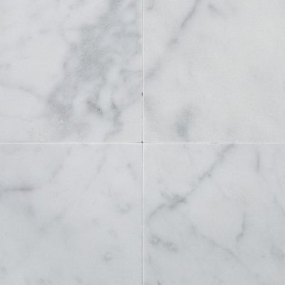 White Carrara Marble Tile 12x12, Polished