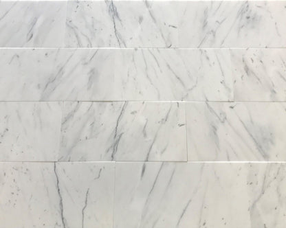 Tilefornia Statuario White 12"X24" Honed/Polished Marble Field Tile - Tilefornia