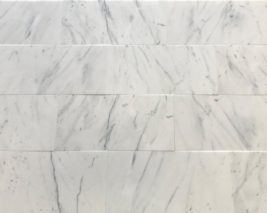 Tilefornia Statuario White 12"X24" Honed/Polished Marble Field Tile - Tilefornia