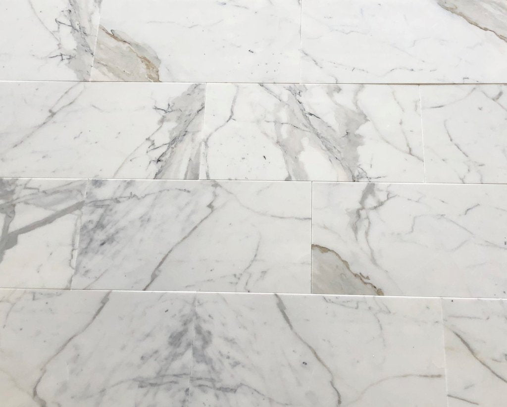 Tilefornia Calacatta Gold Marble 12"X24" Honed/Polished Field Tile - Tilefornia