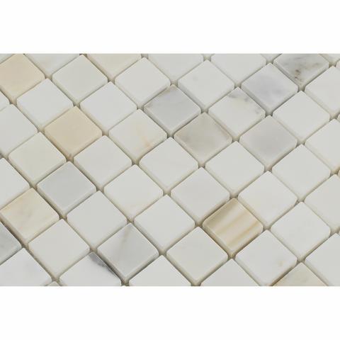 Tilefornia Calacatta Gold 1"X1" Marble Mosaic Tile - Tilefornia