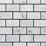 Tilefornia Italian Carrara White Marble 1" X 2" Brick Mosaic Tile Polished/Honed - Tilefornia