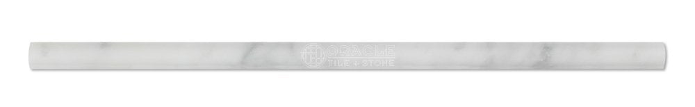 Carrara (Carrera) Bianco Honed Marble Pencil 12" Trim - Tilefornia
