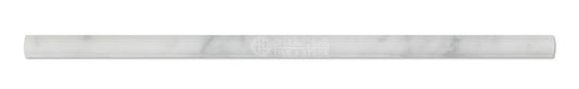 Carrara White Italian (Bianco Carrara) Marble 1/2 X 12 Pencil Liner Trim Molding (10, Polished) - Tilefornia