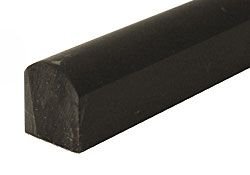 Pencil Bullnose Black Marble 3/4"X12" Polished Trim - Tilefornia