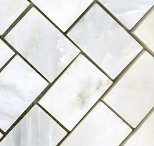 Herringbone Carrara Mosaic 1" Sample Piece HONED - Tilefornia