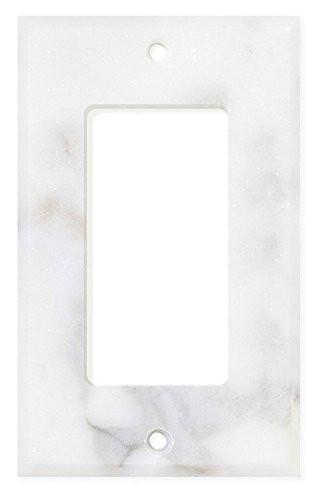 Tilefornia Calacatta Gold Marble Single Rocker Switch Plate - Tilefornia