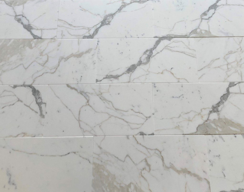 Tilefornia Calacatta Gold Marble 12"X24" Polished/Honed Field Tile - Tilefornia