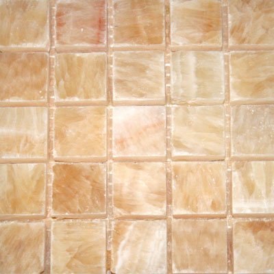 Honey Onyx 2x2 Polished Mosaics Meshed on 12" X 12" Sheet for Backsplash, Shower Walls, Bathroom Floors. Minimum Purchase 28 Sheets - Tilefornia