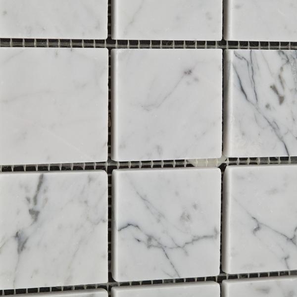 Tilefornia Italian Carrara White Marble 2x2 Mosaic Polished/Honed - Tilefornia