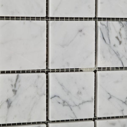 Tilefornia Italian Carrara White Marble 2x2 Mosaic Polished/Honed - Tilefornia