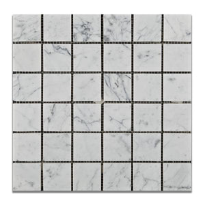 Tilefornia Italian Carrara White Marble 2x2 Mosaic Polished/Honed - Tilefornia