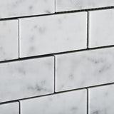 Tilefornia Italian Carrara White Marble 2" X 4" Straight Edge Brick Mosaic Tile Polished/Honed - Tilefornia