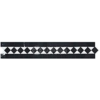 Thassos White Greek Marble BIAS Border / Listello with Black Dots, Polished - Tilefornia