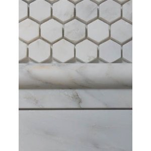White Marble Hexagon 1x1 POLISHED Mosaic Tiles on 12x12 Sheet - Lot of 50 Sheets - Tilefornia