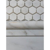 White Marble Hexagon 1x1 POLISHED Mosaic Tiles on 12x12 Sheet LOT of 5 SHEETS - Tilefornia