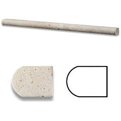 Ivory Travertine Honed 1/2 X 12 Pencil Liner Trim Molding - Standard Quality - BOX of 15 PCS - Tilefornia
