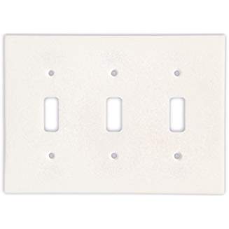 Thassos White Marble Switch Plate Cover, Honed (3 TOGGLE) - Tilefornia