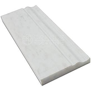 Oriental White (Eastern White) Marble Baseboard Trim Molding, Honed - Tilefornia