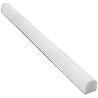 Oriental White (Eastern White) Marble 3/4 X 12 Bullnose Liner, Polished - Tilefornia