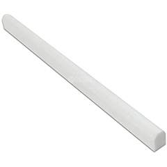 Thassos White Greek Marble 1/2 X 12 Pencil Liner Trim Molding, Polished - Tilefornia