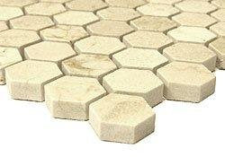 Crema Marfil 1" Hexagon Mosaic Honed - Tilefornia