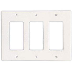 Thassos White Marble Switch Plate Cover, Polished (3 ROCKER) - Tilefornia