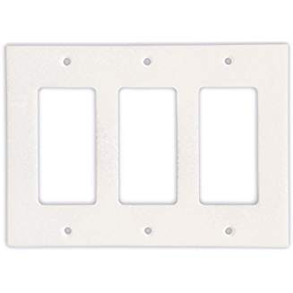 Thassos White Marble Switch Plate Cover, Honed (3 ROCKER) - Tilefornia