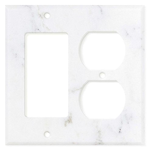 Italian Calacatta Gold Marble Switch Plate Cover, Polished (ROCKER DUPLEX) - Tilefornia