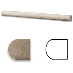 Ivory / Light Travertine Honed 3/4 X 12 Bullnose Liner Trim Molding - Box of 5 pcs. - Tilefornia