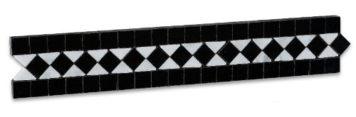 Carrara White and Black Marble Polished BIAS Border - Box of 5 pcs. - Tilefornia