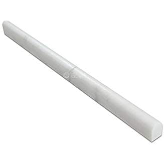 Oriental White Marble Pencil Tile Trim 1/2x12, Honed