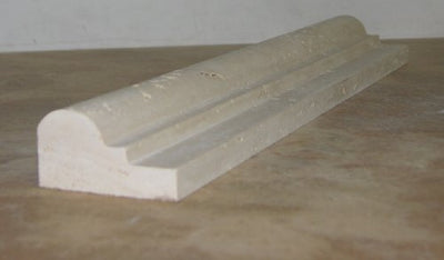 Beige Durango Travertine Chair Rail Trim 2x12, Honed & Unfilled