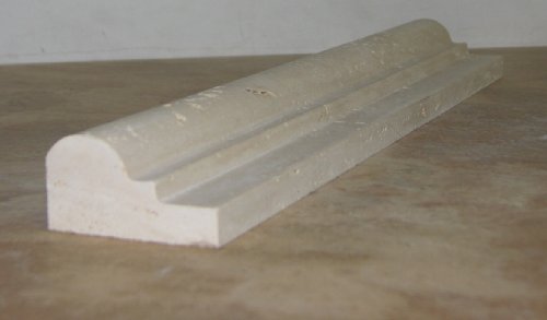 Durango Beige Travertine Honed & Unfilled Chair Rail Listello Decorative Moldings Chairrail Trims 2" x 12" Matching With Our Mosaic Tiles - Tilefornia