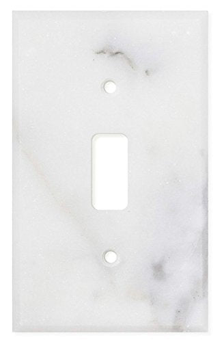 Italian Calacatta Gold Marble Switch Plate Cover, Polished (SINGLE TOGGLE) - Tilefornia