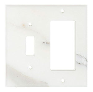 Italian Calacatta Gold Marble Switch Plate Cover, Polished (TOGGLE ROCKER) - Tilefornia