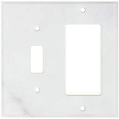Italian Carrara White Marble Switch Plate Cover, Polished (TOGGLE ROCKER) - Tilefornia