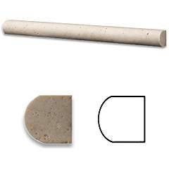 Ivory / Light Travertine Honed 1 X 12 Dome Liner Trim Molding - Box of 5 pcs. - Tilefornia