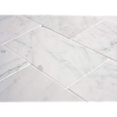 Italian White Cararra Polish 3x6 stone tile - Tilefornia