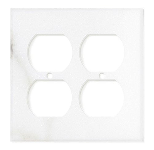 Italian Calacatta Gold Marble Switch Plate Cover, Polished (2 DUPLEX) - Tilefornia