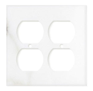 Italian Calacatta Gold Marble Switch Plate Cover, Honed (2 DUPLEX) - Tilefornia