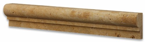 Gold (Yellow) Travertine 2 X 12 OG-1 Chair Rail Trim, Honed - Box of 5 pcs. - Tilefornia