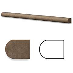 Noce Travertine Honed 1/2 X 12 Pencil Liner Trim Molding - Box of 5 pcs. - Tilefornia