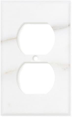 Italian Calacatta Gold Marble Switch Plate Cover, Polished (SINGLE DUPLEX) - Tilefornia